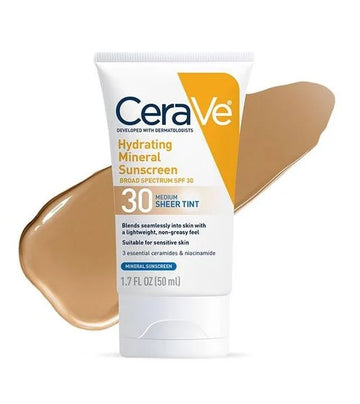 Cerave Hydrating Mineral Sunscreen SPF 30 Face Sheer Tint 50ml