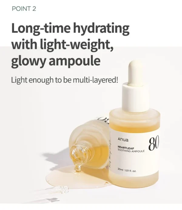 Anua Houttuynia Cordata 80% Moisture Soothing Ampoule Korea - Image 4
