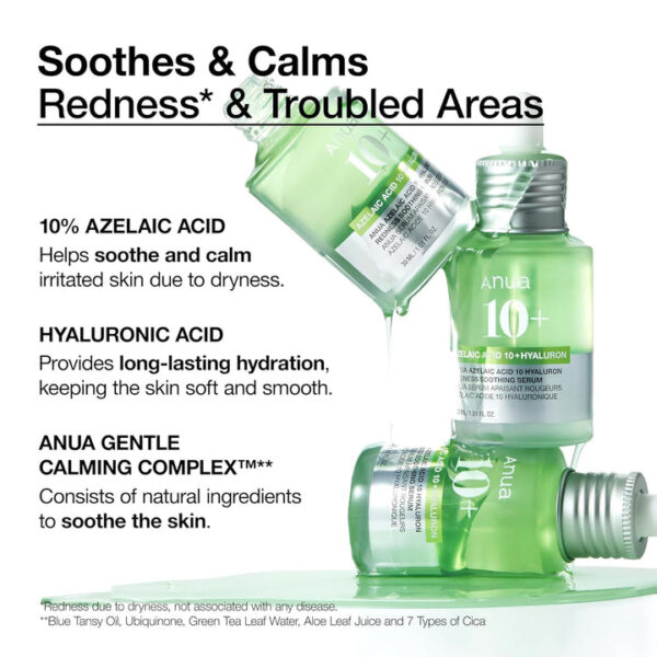Anua - Azelaic Acid 10 Hyaluron Redness Soothing Serum - 30Ml - Image 3